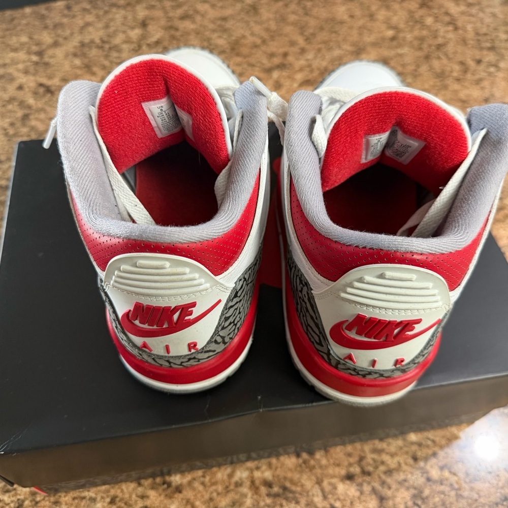 jordan 3 Red and Gray Sneakers
